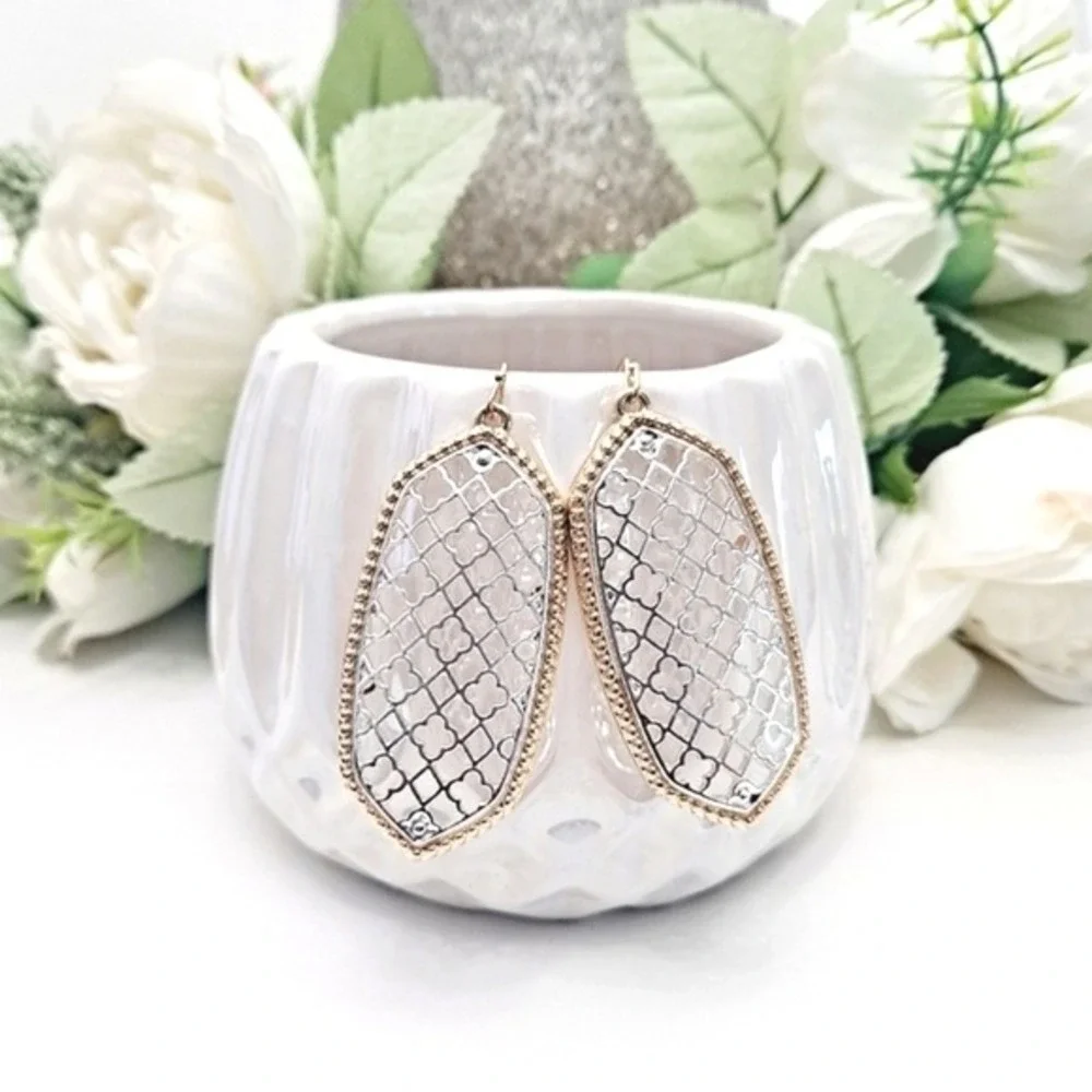 Gold Silver Filigree Earrings Dangle Boho lightweight metal casual 💖2/$30